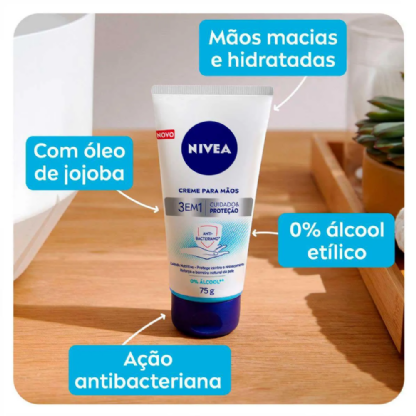 NIVEA CR P MAOS 3EM1 ANTIBAC 75G