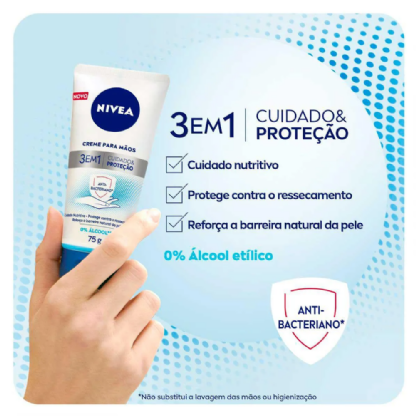 NIVEA CR P MAOS 3EM1 ANTIBAC 75G