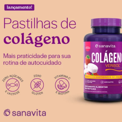 SANAVITA COLAGENO VERISOL MASTIGAVEL 45 PASTILHAS
